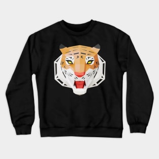 Low poly Tiger Head in full face (art1) Crewneck Sweatshirt